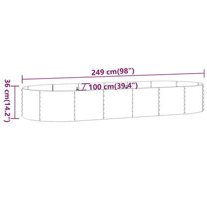 Jardinera Arriate Acero Galvanizado Marrón 249x100x36cm_5