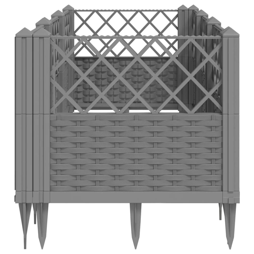 Jardinera Con Clavijas Pp Gris Claro 123,5x43,5x43,5 Cm_3