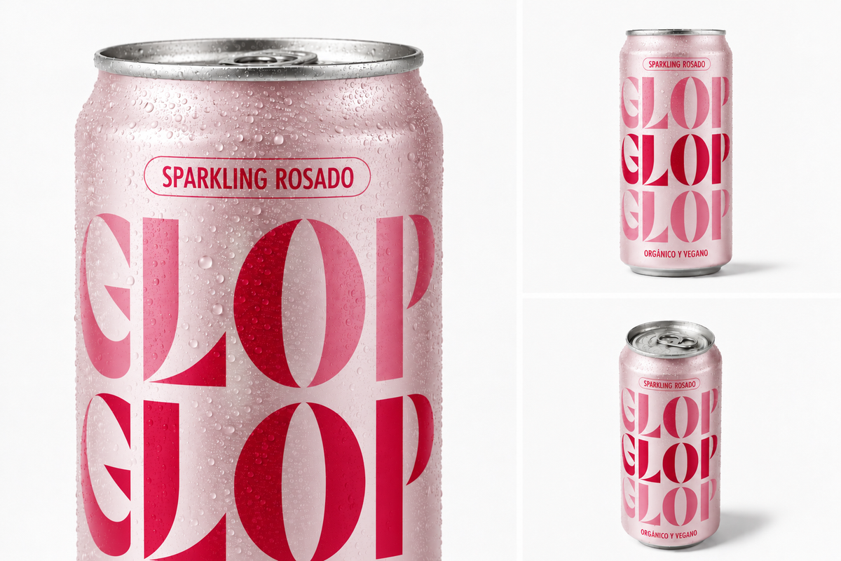Pack 6 Latas Vino Espumoso Rosado Eco Vegano Lata 200ml_1