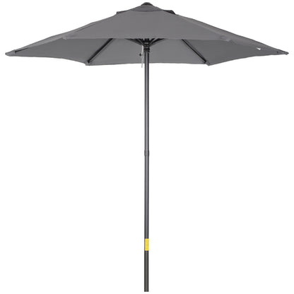 Outsunny Sombrilla De Terraza Exterior Ø2x2 M Con Techo Ventilado Gris Oscuro_0