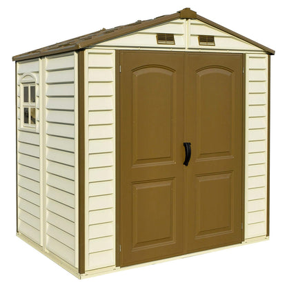 Caseta Jardín Storeall 8×6 Pvc Marfil/marrón_0