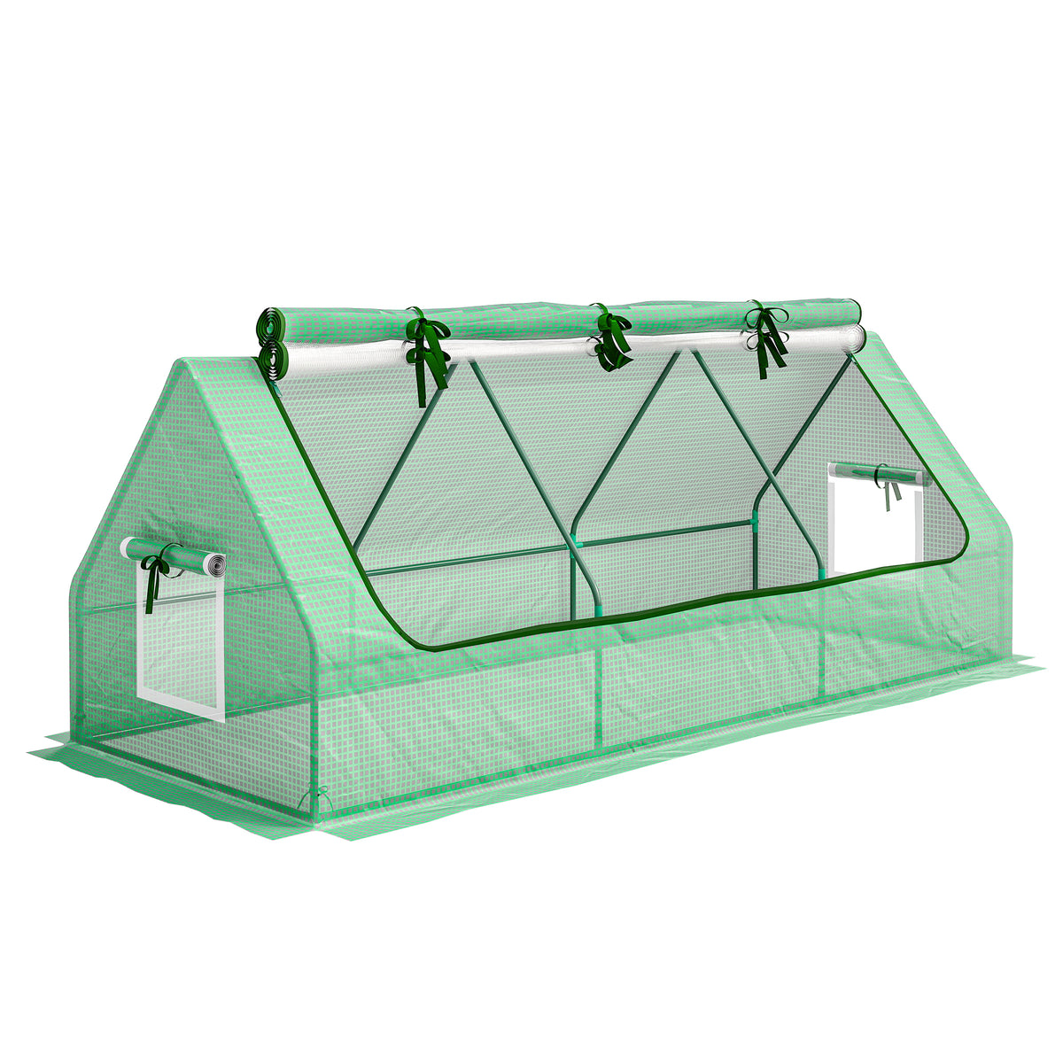 Outsunny Invernadero De Terraza 240x90x90 Cm Con Ventanas De Malla Verde_0