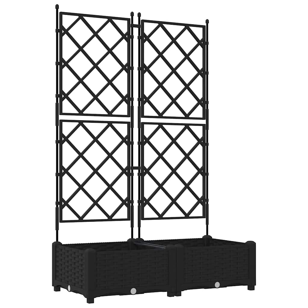 Macetero De Jardín 2 Uds. Negro 80 X 40 X 125,5 Cm Pp_0