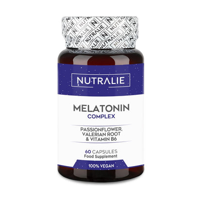 Melatonina con Pasiflora + Raíz Valeriana + B6 Nutralie 60 cápsulas