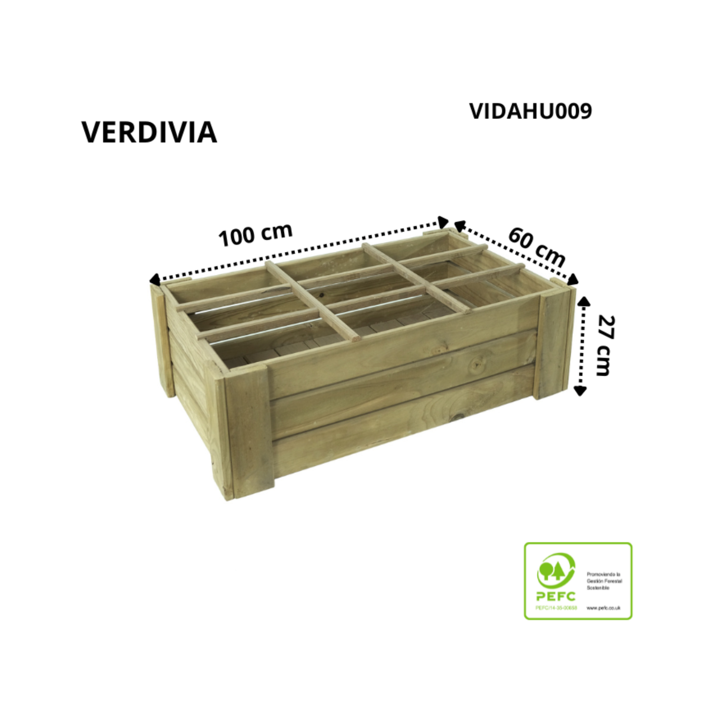 Cajón De Cultivo Vidahu Suelo Con Separadores Vidahuerto 100x60x27cm._2