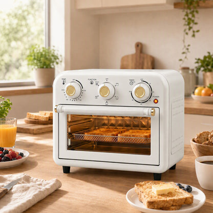 Homcom Horno Freidora De Aire 12 L Con 3 Mandos Convección 360° Bandeja Y Cesta_1