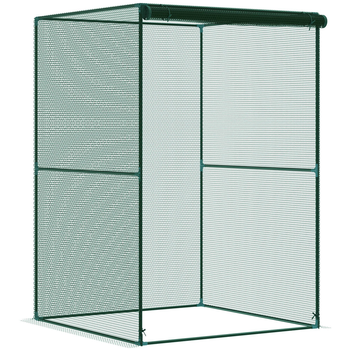 Jaula De Cultivo Con Puerta Enrollable Outsunny 120x120x180 Cm Verde_0