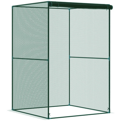 Jaula De Cultivo Con Puerta Enrollable Outsunny 120x120x180 Cm Verde_0