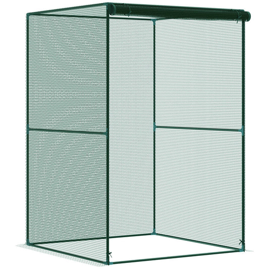Jaula De Cultivo Con Puerta Enrollable Outsunny 120x120x180 Cm Verde_0