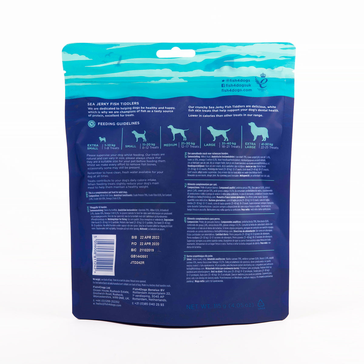Fish4dogs Snack Dental Natural – Sea Jerky Fish Tiddlers 115 G (pack De 10)_2