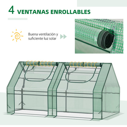 Outsunny Invernadero Pequeño Con Cubierta Doble 180x90x90 Cm Verde_5