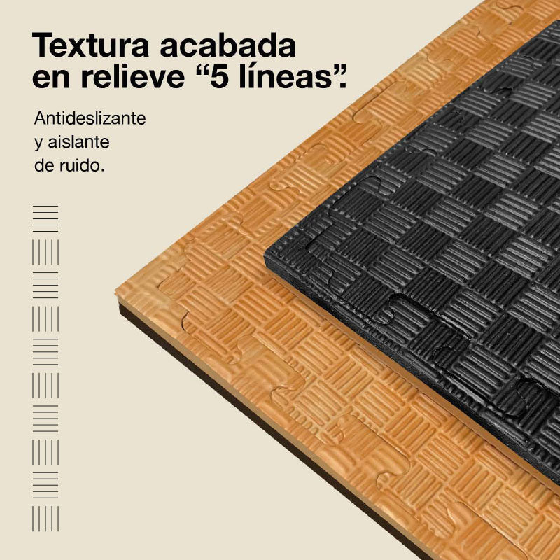 Jowy Tatami Puzzle 2cm 100x100cm – Superficie 5 Líneas Madera_3