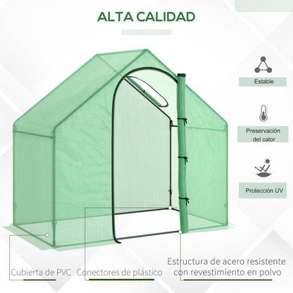 Invernadero Pequeño Outsunny Pe, Acero Verde 180x100x168 Cm_4