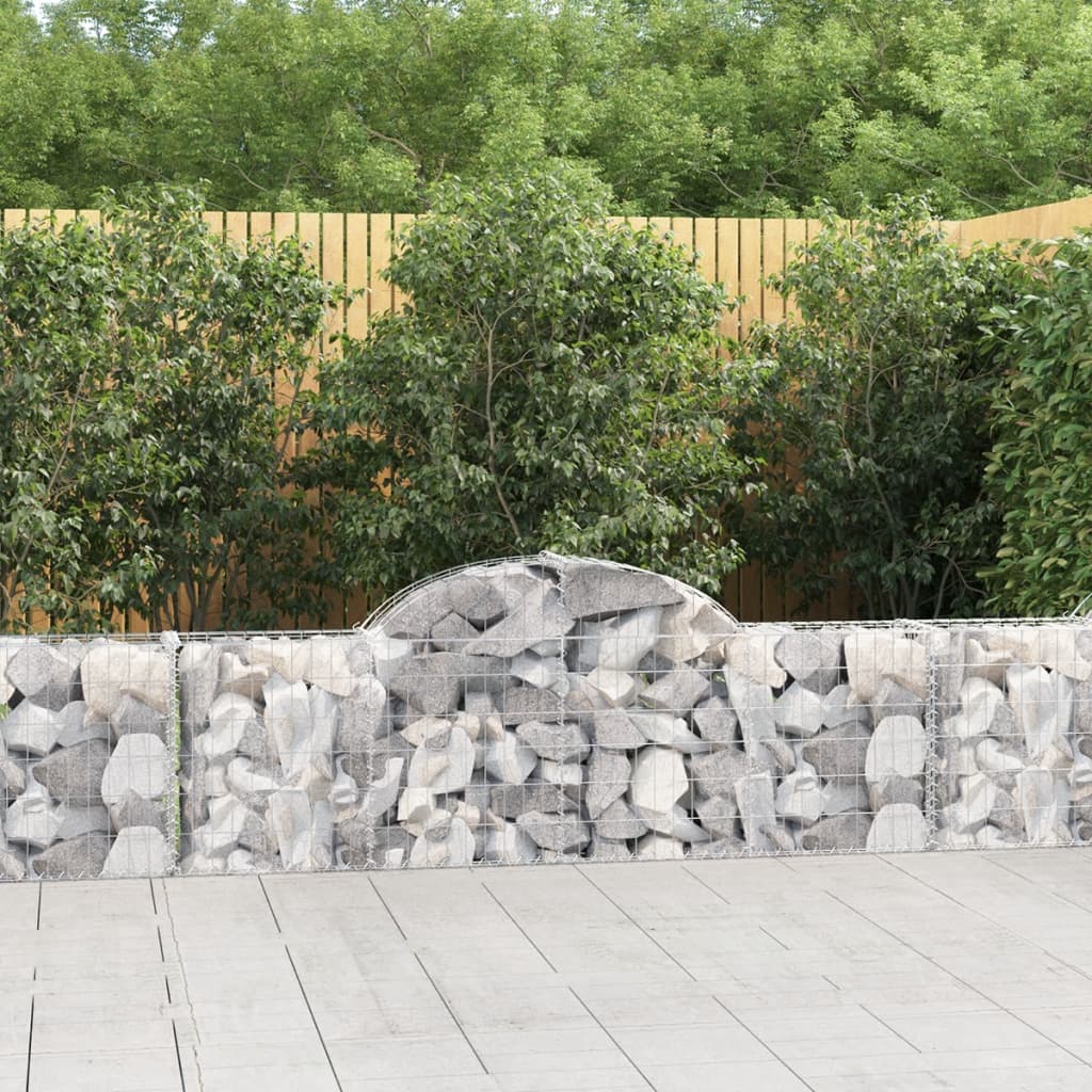 Cestas Gaviones 2 Uds Forma De Arco Hierro 200x30x60/80 Cm_1