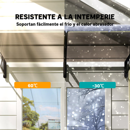 Marquesina Exterior Policarbonato Outsunny 200x96x27 Cm Marrón_5