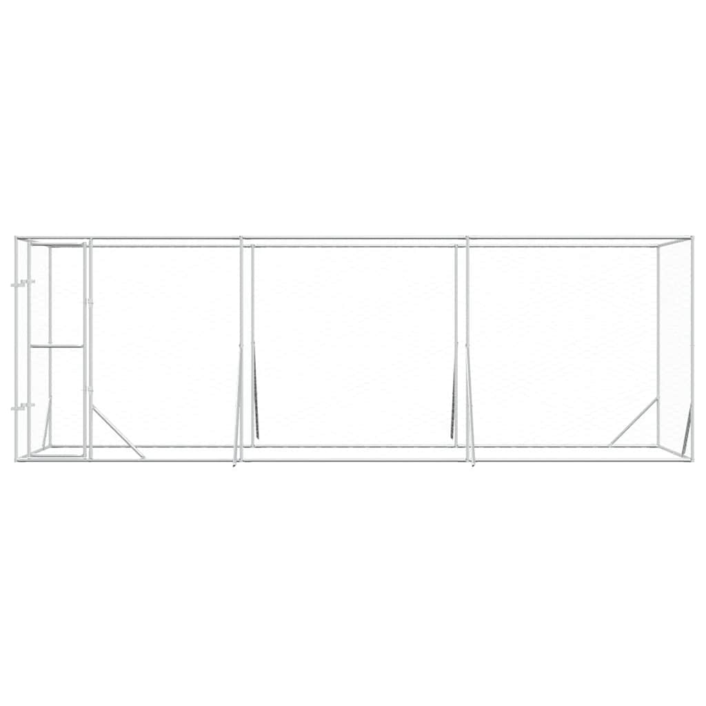 Perrera De Exterior Acero Galvanizado Plateado 6x2x2 M_4
