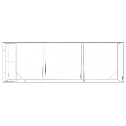 Perrera De Exterior Acero Galvanizado Plateado 6x2x2 M_4