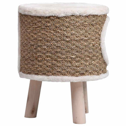 Casa Para Gatos Con Patas De Madera 41 Cm Hierba Marina_3