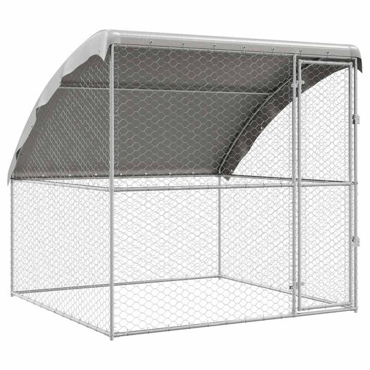 Refugio Para Perros Plateado 2 X 2 X 2 M Acero Galvanizado_0