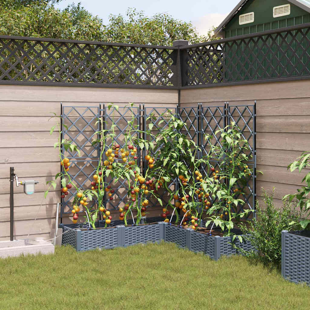 Macetero De Jardín 5 Uds. Gris Claro 120 X 120 X 126 Cm Pp_1