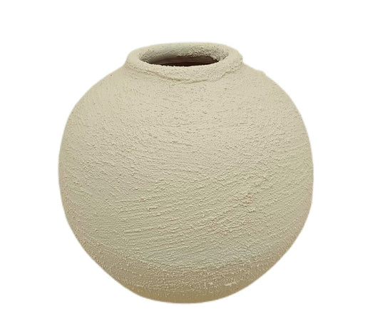 Jarrón De Bola De Relieve Blanco Nº 1_0
