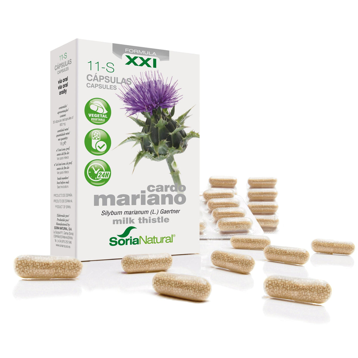 11-S Cardo Mariano Soria Natural Caps, Liberación Prolongada