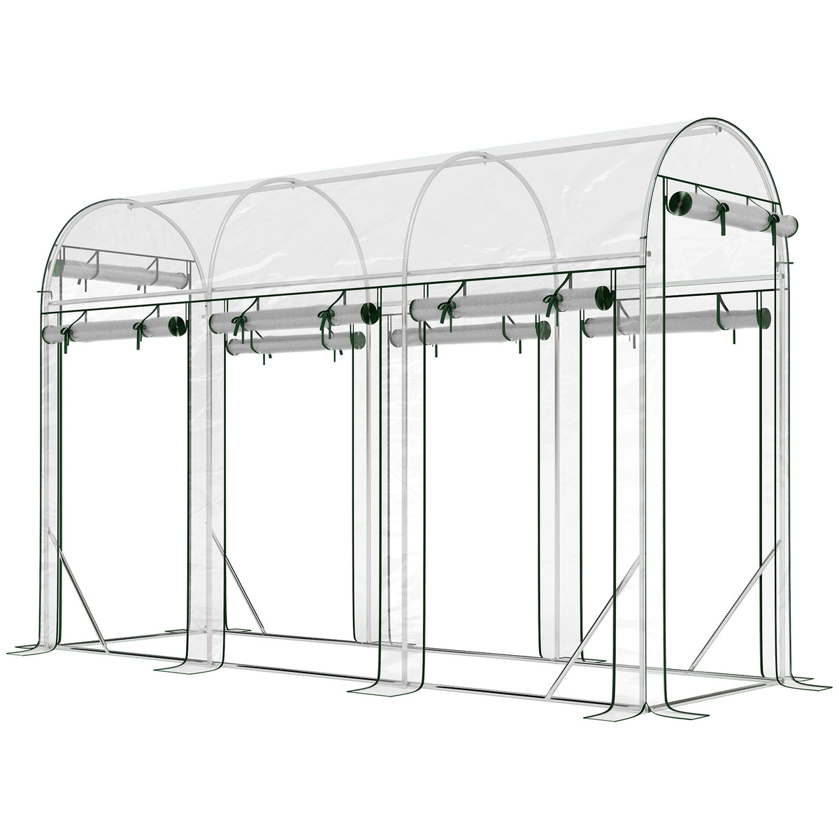 Invernadero De Túnel Outsunny Acero Galvanizado, Plástico Transparente 295x100x197 Cm_0