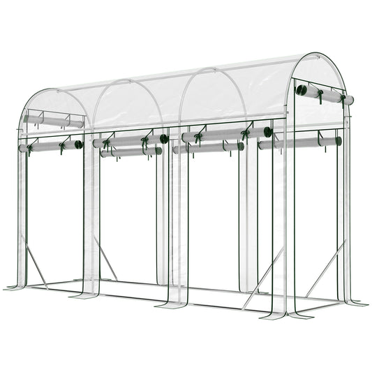 Invernadero De Túnel Outsunny Acero Galvanizado, Plástico Transparente 295x100x197 Cm_0