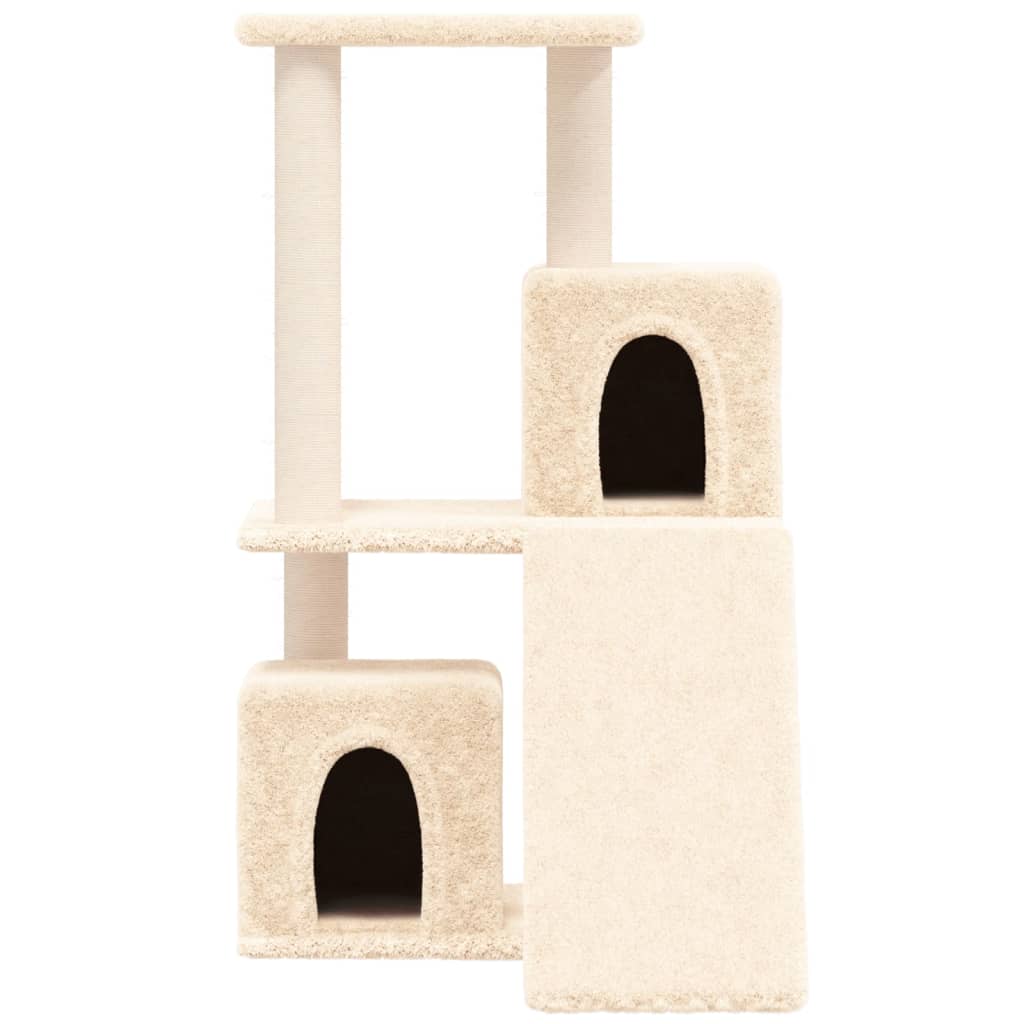 Rascador Para Gatos Con Postes De Sisal Color Crema 82 Cm_2
