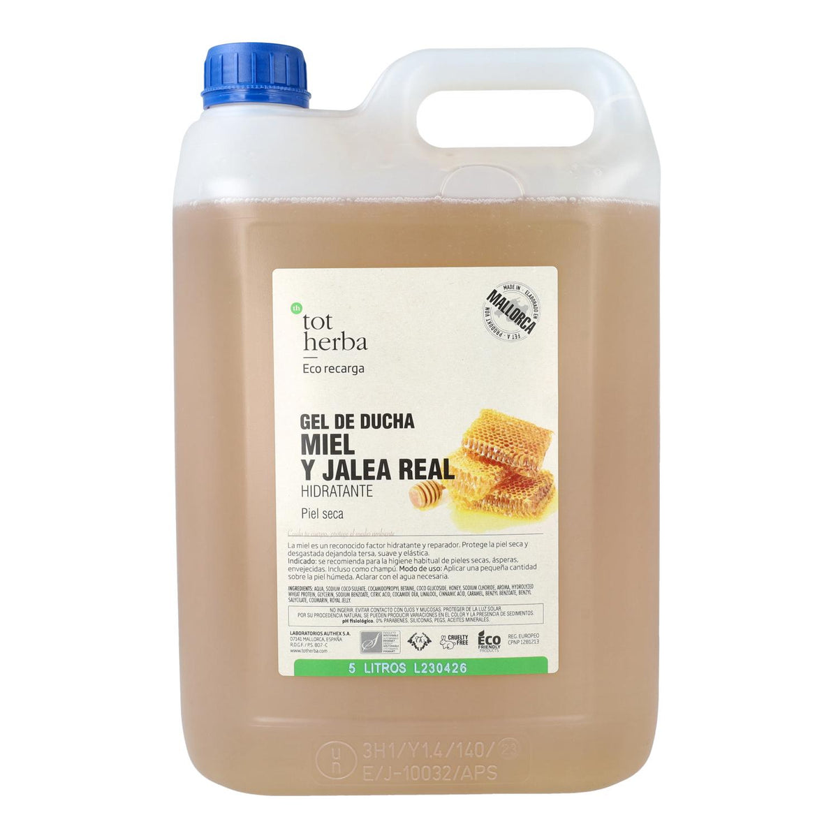 Gel hidratante miel y jalea real 5 litros Tot Herba