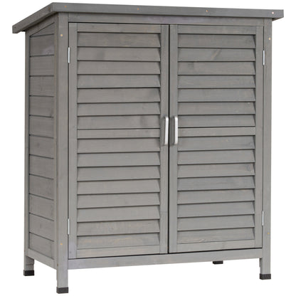 Cobertizo De Almacenamiento De Madera Outsunny 87x46,5x96,5cm Gris_0