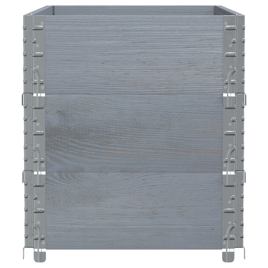 Jardinera De Madera Maciza De Pino Gris 100x50 Cm_3