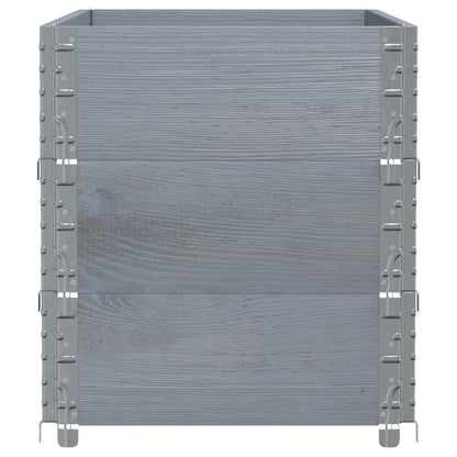 Jardinera De Madera Maciza De Pino Gris 100x50 Cm_3
