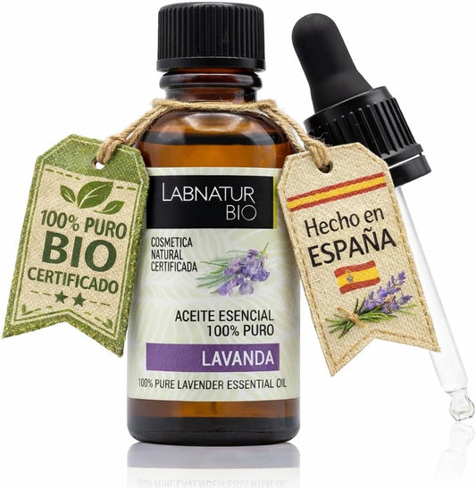 Aceite Esencial de Lavanda 100% Puro Labnatur Bio 30 ml | Piel, Masajes y Difusor | Aroma Relajante | Vegano_0