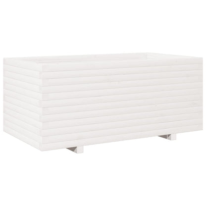Jardinera Madera Maciza De Pino Blanco 110x60x49,5 Cm_0