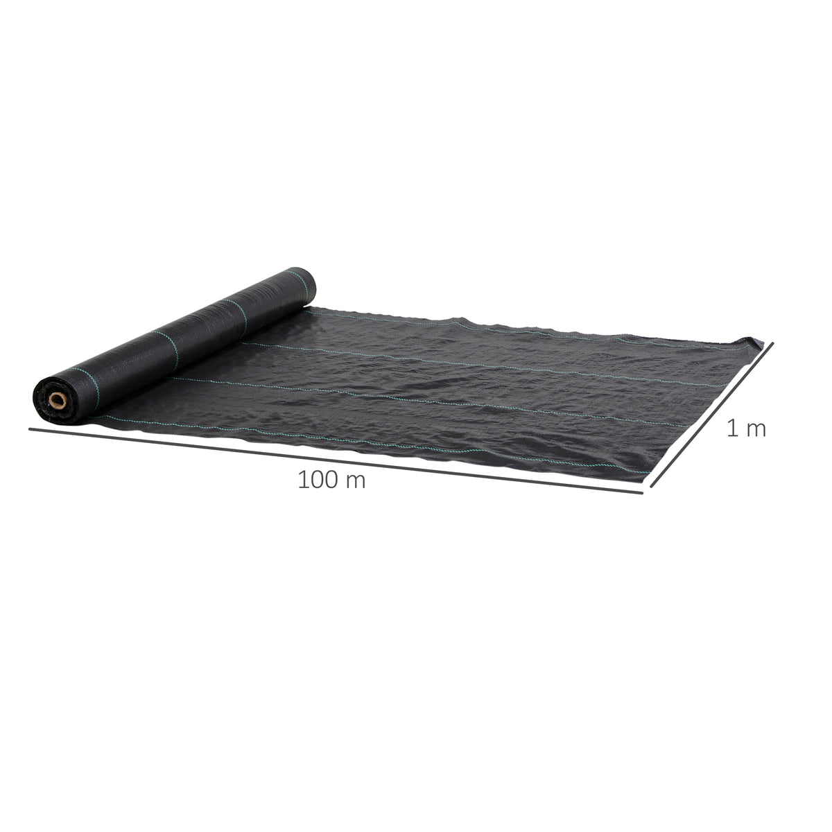 Outsunny Malla Antimaleza 1x100 M 60 G/m² Para Control De Malezas Malas Negro_2