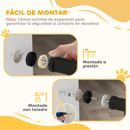 Pawhut Barrera De Seguridad Extensible Con 2 Extensiones 75-115x76 Cm Negro_5