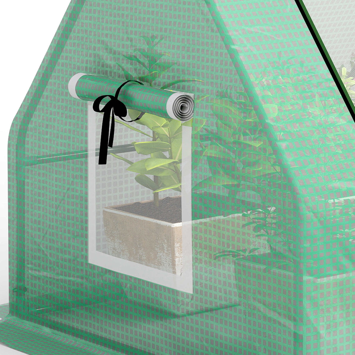 Outsunny Invernadero De Terraza 240x90x90 Cm Con Ventanas De Malla Verde_3