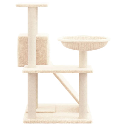 Rascador Para Gatos Con Postes De Sisal Color Crema 82 Cm_3