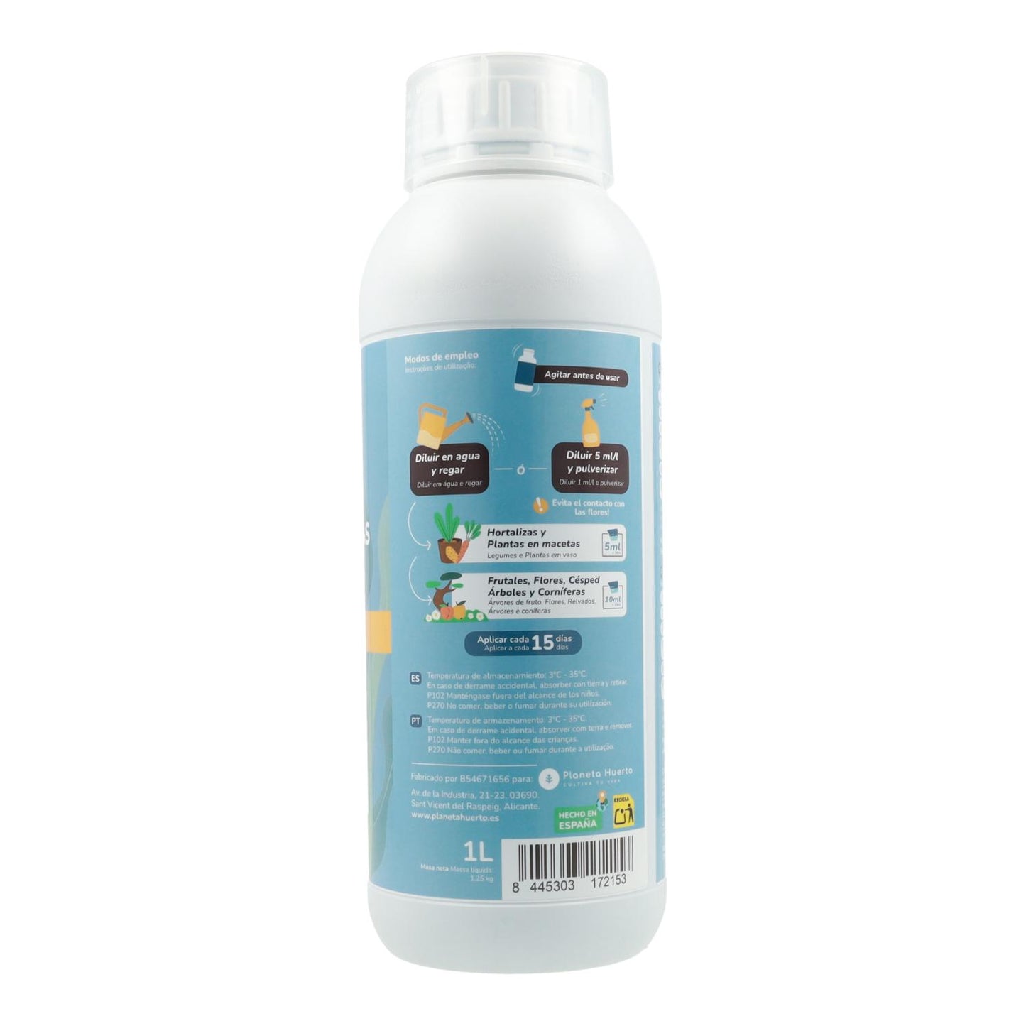 Fertilizante Líquido de Algas Marinas Concentrado Planeta Huerto 1 l