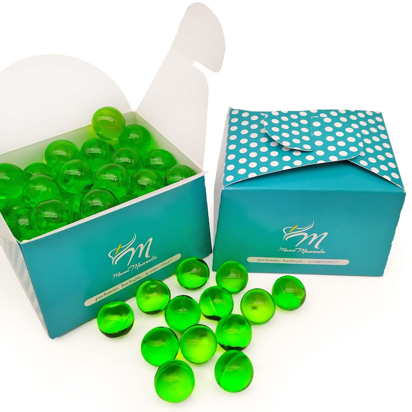 Caja 40 Perlas De Baño Con Aroma A Manzana - Con Aceite De Soja - Hidratante Y Aromática - Forma Bola_0
