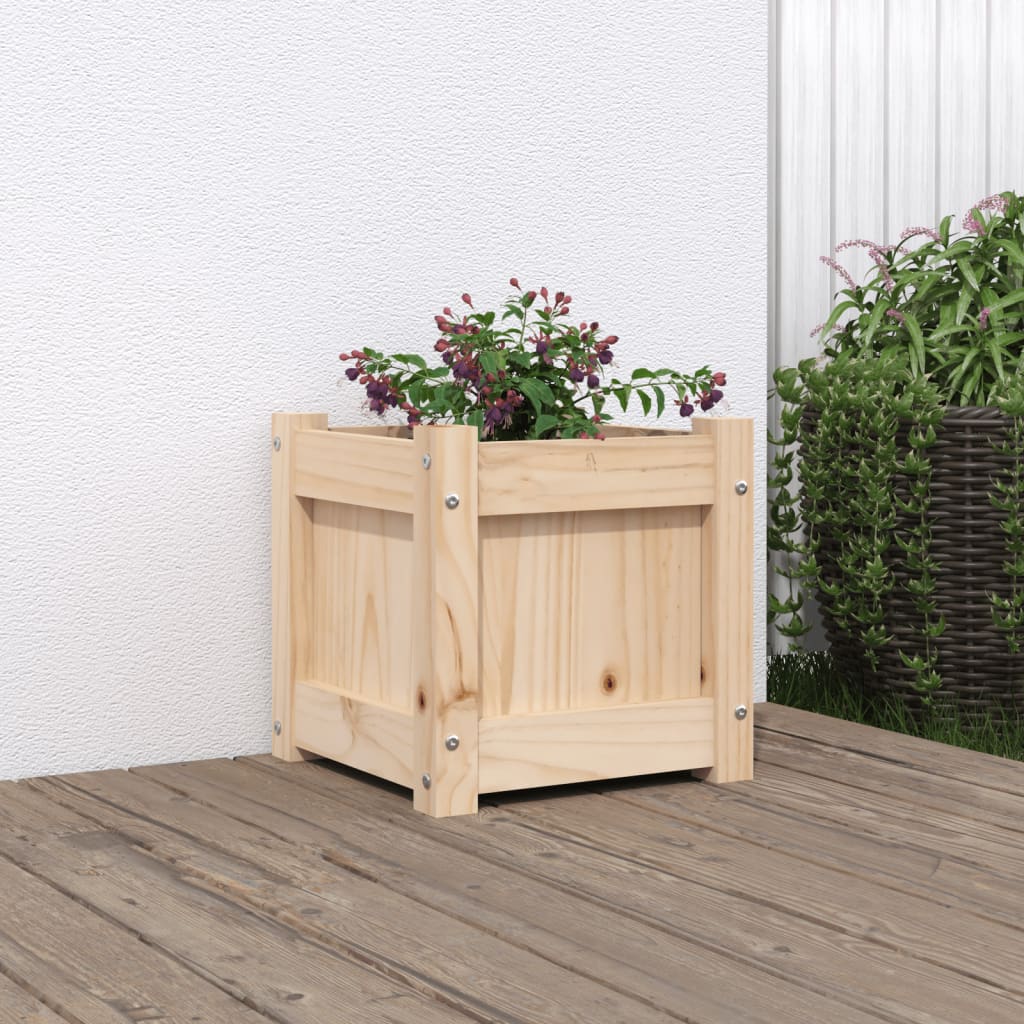 Jardinera Madera Maciza De Pino 31x31x31 Cm_1