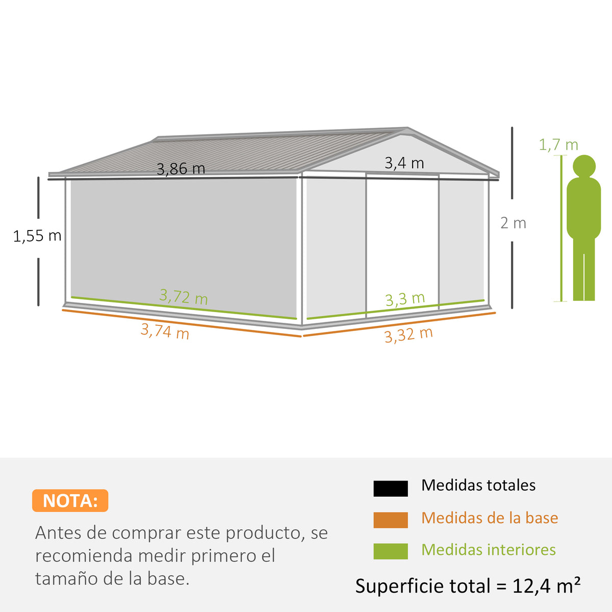 Outsunny Cobertizo Jardín 13,1 M² Para Almacenamiento De Herramientas Ocre_2