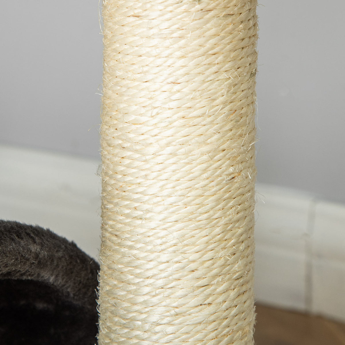 Pawhut Árbol Rascador Para Gatos 2 Niveles Con Poste Tablero Para Rascar Gris_4