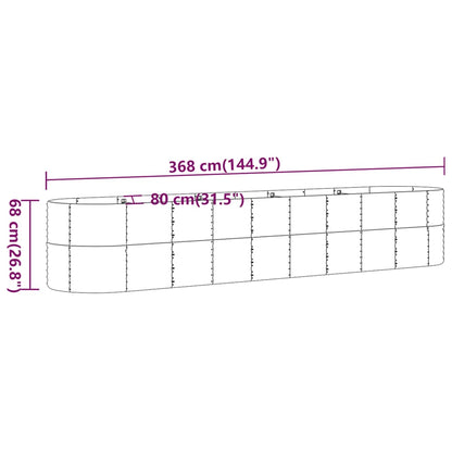 Jardinera Arriate Acero Galvanizado Gris 368x80x68 Cm_5