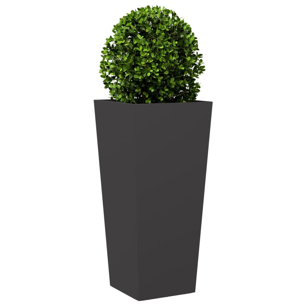 Jardineras 2 Uds De Acero Negro 35x35x75 Cm_3