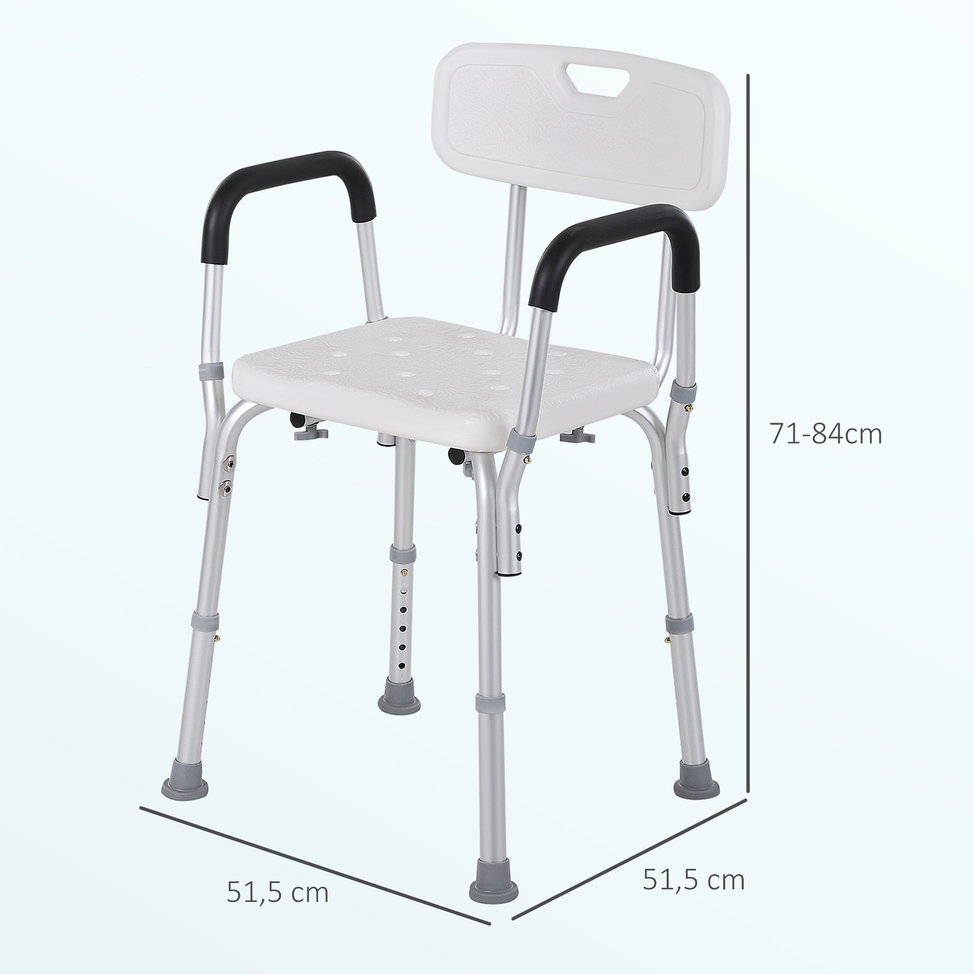 Homcom Silla Ducha Personas Mayores Antideslizante Con Altura Ajustable_1