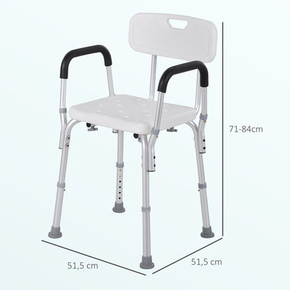 Homcom Silla Ducha Personas Mayores Antideslizante Con Altura Ajustable_1