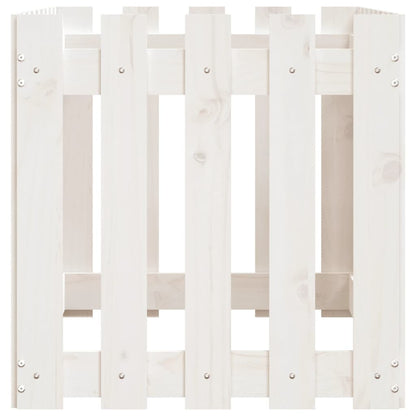 Arriate Elevado Jardín Con Valla Madera Pino Blanco 100x50x50cm_5