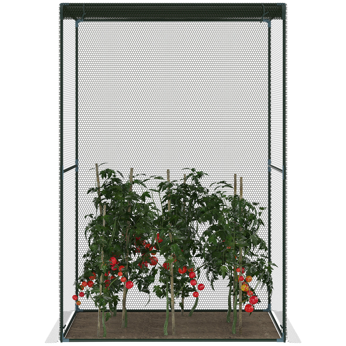 Outsunny Jaula De Cultivo Con Puerta Enrollable Y Marco De Acero 120x120x180 Cm_3